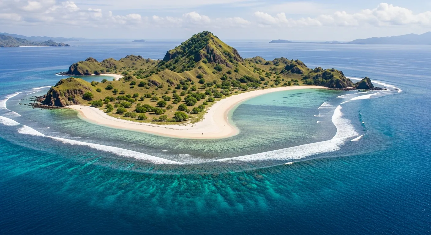 Aerial view of Kelor Island, Komodo